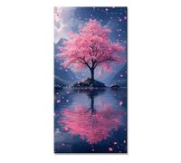5D Diamond Painting Flor Manualidades Adultos Para Niños DIY Dibujos con Art Diamantes Niña Cuadros de Diamantes Árbol Punto de Cruz Diamante Kit Pintura con Accesorios Principiante 35x70cm f-10234