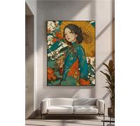 5D Diamond Painting, Flor Mujer Pintura de Diamante, Redondo Taladro Completo DIY Diamante Painting, Gemas Artesanía kit de Arte de Mosaico para Decor De Pared Del Hogar 90 x 120 cm PjY1449 T-F