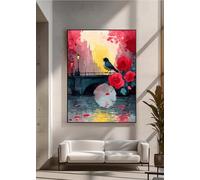 5D Diamond Painting, Flor PáJaro Pintura de Diamante, Redondo Taladro Completo DIY Diamante Painting, Gemas Artesanía kit de Arte de Mosaico para Principiantes y Regalo 100x200CM PjY8280 W-7