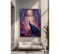 5D Diamond Painting, Flor Pavo Real Pintura de Diamante, Redondo Taladro Completo DIY Diamante Painting, Gemas Artesanía kit de Arte de Mosaico para Principiantes y Regalo 40x50cm PjY10214 N-U