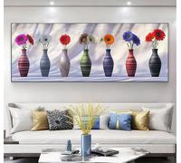 5D Diamond Painting Florero Diamond Painting Adultos Grande Margarita, Cuadro Diamantes Manualidades Adultos, DIY Cuadrados Pintura Diamante Punto de Cruz para Decoración Pared Hogar,40x120cm,Model398