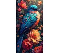 5D Diamond Painting Flores aves, Pintura Diamante, Diamond Painting Kit Completo Niños, DIY Manualidades Adultos Pintura de Diamante Para Decor De Pared Del Hogar, Regalos para Mujer 40x80cm R-417