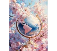 5D Diamond Painting Flores Cerezo, Pintura Diamante Tierra Diamond Painting Kit Completo, DIY Puzzle Cuadro Diamantes Punto de Cruz Manualidades Adultos Para Decoración Pared Hogar 20x30 cm E0-1265