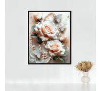 5D Diamond Painting Flores Diamond Painting Adultos Rosa Pintura Diamante Bordado de Punto de Cruz Kits, DIY Cuadros Diamantes Cristal Juego De Artesanía, Decoracion Hogar, Regalos 60 x 80 cm PJY9 Y-C