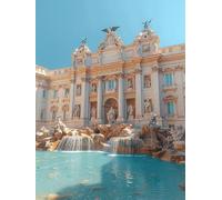 5D Diamond Painting Fuente De Trevi Cuadros de Diamantes, Pittura de Diamante Roma Diamond Painting Kit, DIY Cuadrado Diamond Art Crystal Manualidades Adultos, Decoración Pared Hogar Casa 30x40cm T-5d