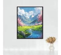 5D Diamond Painting Gato Diamond Painting Adultos áRbol De Flor De Cerezo Pintura Diamante Bordado de Punto de Cruz Kits, DIY Cuadros Diamantes Cristal Juego De Artesanía, Regalos 40 x 50cm PJY9 T-E