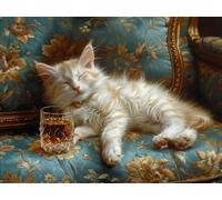 5D Diamond Painting Gato Diamond Painting Kit 40x30cm E-Q73O6