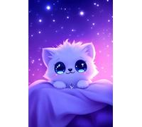 5D Diamond Painting Gato Diamond Painting Kit Cielo Estrellado DIY Pintura Diamante Punto de Cruz, Pintura de Diamante Art Manualidades Niña Dibujo con Diamantes, para Decoración Hogar 100x150cm Q-772