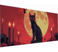 5D Diamond Painting Gato, Grande Diamond Painting Adultos Flor, DIY Pintura Diamante Punto de Cruz Kits, Kit de Arte de Mosaico, Manualidades para Adultos, Decoracion Hogar Regalo 100x50cm J-5348