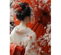 5D Diamond Painting Geisha Diamond Painting Adultos Mujeres Japonesas Manualidades Adultos Dibujos Con Diamantes DIY Strass Round Full Drill Punto de Cruz Kit Completo Decoración 80x120cm G-W3375