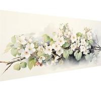 5D Diamond Painting, Grande Flor Blanca Diamond Art Painting xxl, DIY Cuadrado Diamond Embroidery punto de cruz kit completo, para Adultos Niños Manualidades Decoración Hogar Regalos 200x100cm L-420