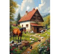 5D Diamond Painting Granja Diamond Painting Adultos Animal Cuadro Diamantes Manualidades Adultos Punto De Cruz Kit Completo DIY Full Drill Cuadrado Diamante Pintura Decoración Hogar 70x100cm S-277T3