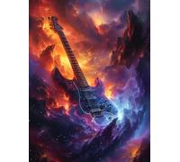 5D Diamond Painting Guitarra, Diamond Painting Adultos MontañA, DIY Manualidades Adultos, Cuadro Diamantes Punto de Cruz Mosaico Kits, Pintura de Diamante para Decoracion Hogar Regalo 80X110cm 3-8176