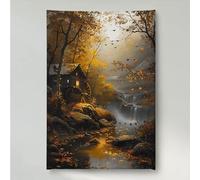 5D Diamond Painting Hojas, Arquitectura Pintura de Diamante Adultos, DIY Cristal Diamante Painting, Kit de Arte de Mosaico, Ideal para Principiantes, Para Decoración De Hogar, Regalo PjY5095 B-7