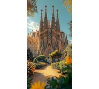 5D Diamond Painting Iglesia De Barcelona Diamond Painting Adultos Paisaje Dibujos Con Diamantes Manualidades Adultos DIY Full Drill Round Completo Punto De Cruz Kit, Decoración Hogar 80x160cm 5-I549
