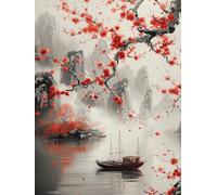 5D Diamond Painting JapóN Diamond Painting Adultos, Paisaje Cuadros de Diamantes, DIY Cuadrado Cristal Punto de Cruz Diamond Painting Kit, Para Dormitorio Paredes Decoración Del Hogar 40x50cm 1-9