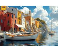 5D Diamond Painting Junto Al Mar, Kit Completo de Pintura Diamante 5D Pueblo 2, Diamond Art Kit DIY Punto de Cruz Cristal Cuadro de Diamantes para Adultos principiante, Decoración 35x45cm T0U-207