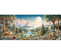 5D Diamond Painting Kit Adultos Ciervo Bosque Square Drill Taladro Completo DIY Diamante Paintings para Niños, Punto de Cruz Diamante Dibujos con Diamantes para Decor Pared Hogar 80x160cm Ap11912