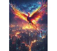 5D Diamond Painting Kit, Animal FéNix DIY Redondo Diamante del Mosaico Bordado Arte, Aplicable Para Principiantes Adultos y Niños, Casa Dormitorio Oficina Decoración Regalos Femeninos 60x120cm P7CL172