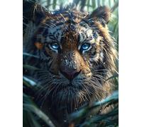 5D Diamond Painting Kit Animal, Pintura Diamante Adultos Tigre, Diamond Art Punto de Cruz Cristal, DIY Pintura Diamante Kit, Manualidades Adultos Completo, Decoración del Hogar, Regalo, 30x40cm W-8498