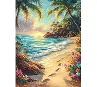 5D Diamond Painting Kit, áRbol De La Isla DIY Redondo Diamante del Mosaico Bordado Arte, Aplicable Para Adultos y Niños, Casa Dormitorio Oficina Decoración Regalos Femeninos 100x200cm P7CL-222