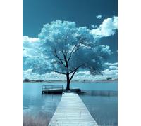 5D Diamond Painting Kit áRbol, Pintura Diamante Adultos Nube, Diamond Art Punto de Cruz Cristal, DIY Pintura Diamante Kit, Manualidades Adultos Completo, Decoración del Hogar, Regalo, 90x120cm C-3665