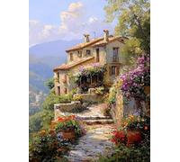 5D Diamond Painting Kit, Arquitectura PaisajíStica DIY Redondo Diamante del Mosaico Bordado Arte, Aplicable Para Adultos y Niños, Casa Dormitorio Oficina Decoración Regalos Femeninos 30x60cm P7CL-158