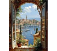 5D Diamond Painting Kit Arquitectura, Pintura Diamante Adultos Bote, Diamond Art Punto de Cruz Cristal, DIY Pintura Diamante Kit, Manualidades Adultos Completo, Decoración del Hogar, 90x120cm T-6501