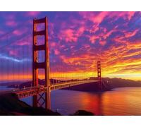 5D Diamond Painting Kit Atardecer Diamond Painting Kit Completo Puente Pintura de Diamante Manualidades Adultos, DIY Diamante Punto de Cruz, Cuadros Decoracion Salon Modernos Pared 60x80 cm Q4-1283
