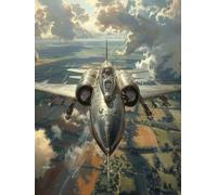 5D Diamond Painting Kit AvióN, Pintura Diamante Adultos Cielo, Diamond Art Punto de Cruz Cristal, DIY Pintura Diamante Kit, Manualidades Adultos Completo, Decoración del Hogar, Regalo, 90x120cm Z-3579