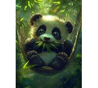 5D Diamond Painting Kit, Bambú Panda DIY Redondo Diamante del Mosaico Bordado Arte, Aplicable Para Principiantes Adultos y Niños, Casa Dormitorio Oficina Decoración Regalos Femeninos 100x200cm P7CL782