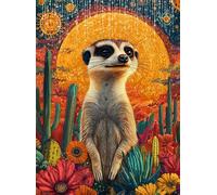 5D Diamond Painting Kit Cactus Diamond Painting Kit Completo Marmota Pintura de Diamante Manualidades Adultos, DIY Diamante Punto de Cruz Para Cuadros Decoracion Salon Modernos Pared 50x70 cm Q4-111