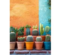 5D Diamond Painting Kit, Cactus Vegetal DIY Redondo Diamante del Mosaico Bordado Arte, Aplicable Para Adultos y Niños, Casa Dormitorio Oficina Decoración Regalos Femeninos 90x180cm P7CL-865