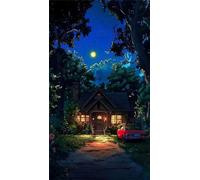 5D Diamond Painting Kit,Casa de la jungla Luna Diamond Painting Kit Completo para Adultos,DIY Square Drill Cristal Pintura de Diamantes Bordado Punto de Cruz Kit para Decoración Hogar 100x210cm