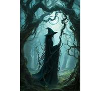 5D Diamond Painting Kit Complet, DIY Pintura de Diamante, Bruja Pintar Dibujos con Diamantes Cuadro Bordado Punto de Cruz para Adultos Niños Decoración de Pared Hogar 30x40cm