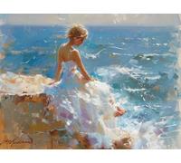 5D Diamond Painting Kit Completo, Abstracto Pintura de Diamantes Arte 50x70cm, DIY Manualidades Adultos Cuadro Diamantes, Punto de Cruz Mujer Diamond Art Kit Adulto, para Decoración de Hogar H-1266