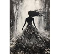 5D Diamond Painting Kit Completo, Abstracto Pintura de Diamantes Arte 50x70cm, DIY Manualidades Adultos Cuadro Diamantes, Punto de Cruz Mujer Diamond Art Kit Adulto, para Decoración de Hogar H-1286