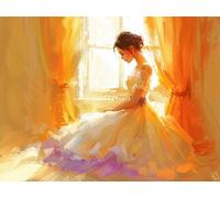 5D Diamond Painting Kit Completo, Abstracto Pintura de Diamantes Arte 80x120cm, DIY Manualidades Adultos Cuadro Diamantes, Punto de Cruz Chica Diamond Art Kit Adulto, para Decoración de Hogar H-1299