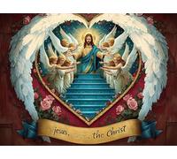 5D Diamond Painting Kit Completo Adultos Ángel, Jesús 1 Pintura Diamante Animal, Manualidades Adultos Diamond Painting Art Punto de Cruz Cristal Para Decoración Pared Hogar Regalo 80x100cm L0Y-546