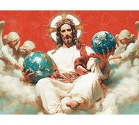 5D Diamond Painting Kit Completo Adultos Ángel, Jesús 2 Pintura Diamante Animal, Manualidades Adultos Diamond Painting Art Punto de Cruz Cristal Para Decoración Pared Hogar Regalo 60x80cm L0Y-547