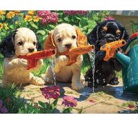 5D Diamond Painting Kit Completo Adultos Animal, Perro 3 Pintura Diamante Animal, Manualidades Adultos Diamond Painting Art Punto de Cruz Cristal Para Decoración Pared Hogar Regalo 20x30cm L0Y-1047