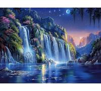 5D Diamond Painting Kit Completo Adultos Cascada, Cielo Estrellado 3 Pintura Diamante Animal, Manualidades Adultos Diamond Painting Art Punto de Cruz Cristal Decoración Pared Regalo 50x70cm L0Y-98