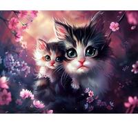5D Diamond Painting Kit Completo Adultos Gato, Animales 5 Pintura Diamante Animal, Manualidades Adultos Diamond Painting Art Punto de Cruz Cristal Para Decoración Pared Hogar Regalo 90x120cm L0Y-3