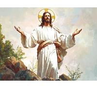 5D Diamond Painting Kit Completo Adultos Jesús, Pintura Diamante Animal, Manualidades Adultos Diamond Painting Art Punto de Cruz Cristal Para Decoración Pared Hogar Regalo 80x100cm L0Y-647