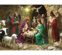 5D Diamond Painting Kit Completo Adultos Jesús Viene, Pintura Diamante Animal, Manualidades Adultos Diamond Painting Art Punto de Cruz Cristal Para Decoración Pared Hogar Regalo 80x100cm L0Y-621
