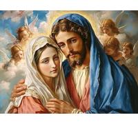 5D Diamond Painting Kit Completo Adultos Jesús, Virgen Pintura Diamante Animal, Manualidades Adultos Diamond Painting Art Punto de Cruz Cristal Para Decoración Pared Hogar Regalo 60x80cm L0Y-624