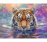 5D Diamond Painting Kit Completo Adultos Tigre, Animales 3 Pintura Diamante Animal, Manualidades Adultos Diamond Painting Art Punto de Cruz Cristal Para Decoración Pared Hogar Regalo 80x100cm L0Y-62