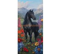 5D Diamond Painting Kit Completo Adultos y Principiantes, Caballo Diamond Painting Niños Punto de Cruz Kit, DIY Pintura de Diamante Dibujos con Diamantes, Home Decor (70x140 cm/27.5x55.1 In Flor)