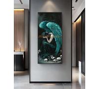 5D Diamond Painting Kit Completo Adultos y Principiantes, Hueso Diamond Painting Niños Punto de Cruz Kit, DIY Pintura de Diamante Dibujos con Diamantes, Manualidades Decor (20x40 cm/7.8x15.7 In Ángel)