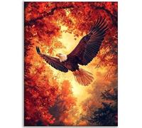 5D Diamond Painting Kit Completo, Águila Diamond Painting Adultos, Pintar Por Numeros Adultos Bordado Punto de Cruz Manualidades Kit, DIY Dibujos Con Diamantes Art Regalo (Paisaje) 80x100cm C-Q781